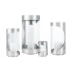 GEORG JENSEN stormlantaarn CHROME CONTOURS klein RVS/ glas H 22cm