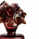 KOSTA BODA sculptuur MINO pruimenrood glas H 26cm