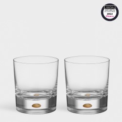 ORREFORS CRYSTAL Whisky glas Old Fashioned INTERMEZZO Gold 25cl 2 stuks