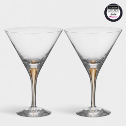 ORREFORS CRYSTAL Martini glas INTERMEZZO Gold 25 cl 2 stuks