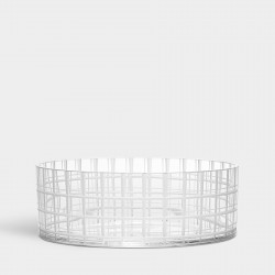 ORREFORS CRYSTAL schaal CUT IN NUMBER CHECKERS dia 27,5cm