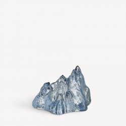 KOSTA BODA waxinelicht THE ROCK blauw glas H 9,1cm