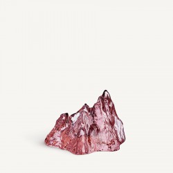 KOSTA BODA waxinelicht THE ROCK pink glas H 9,1cm