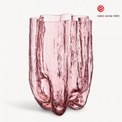 KOSTA BODA vaas CRACKLE pink H 37cm