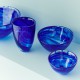 KOSTA BODA vaas CONTRAST blauw/ blauw glas H 20cm